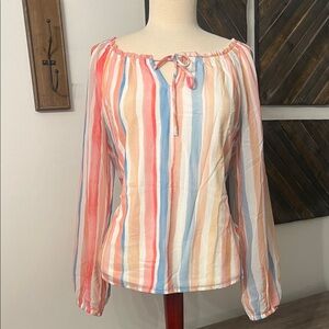 CHARLIE B Multicolor Striped Off-Shoulder Blouse